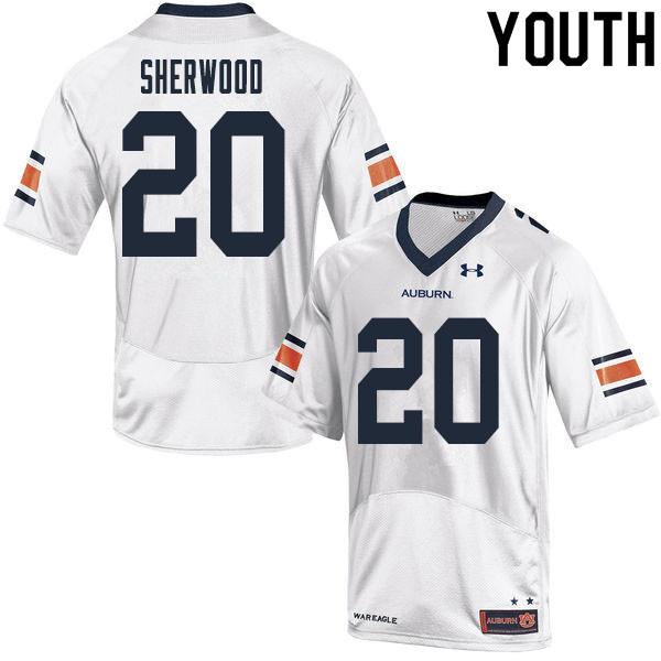 Youth Auburn Tigers #20 Jamien Sherwood White 2020 College Stitched Football Jersey